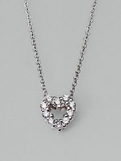 Roberto Coin Diamond & 18K White Gold Open Heart Necklace   White Gold