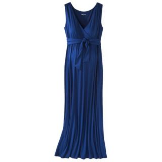 Merona Maternity Sleeveless Tie Waist Maxi Dress   Blue XL