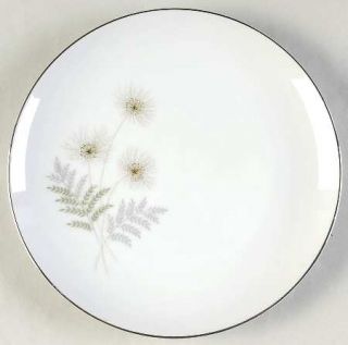 Mikasa Jo Ann Salad Plate, Fine China Dinnerware   Gray Flowers, Ferns