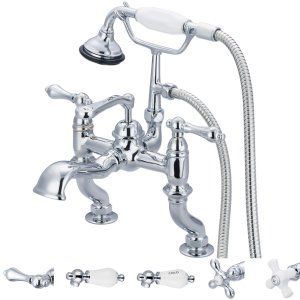 Water Creation F6 0004 01 CL Vintage Classic Adjustable Center Deck Mount Tub Fa
