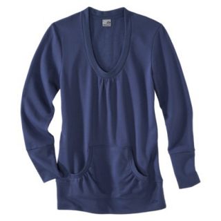 C9 by Champion Womens Yoga Layering Top With Front Pocket   Slate Blue S