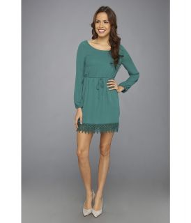 Christin Michaels Melani Crochet Trim Dress Womens Dress (Green)