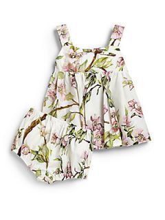 Dolce & Gabbana Infants Two Piece Floral Print Dress & Bloomers Set   Floral Pr