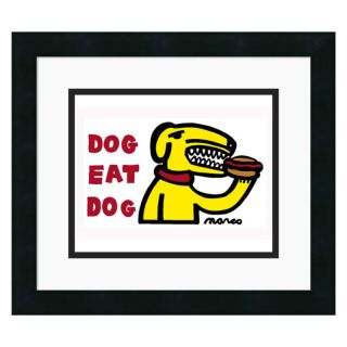 J and S Framing LLC Dog Eat Dog Framed Wall Art   16W x 14H in. Multicolor  