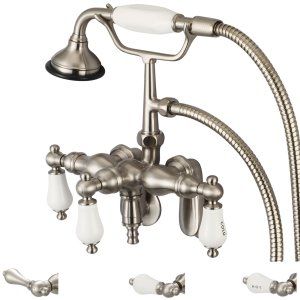 Water Creation F6 0018 02 CL Vintage Classic Adjustable Center Wall Mount Tub Fa