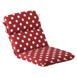 Pillow Perfect Outdoor Red/ White Polka Dot Round Chair Cushion (Red/White Polka DotMaterials 100 percent polyesterFill Polyester fiber fillClosure Sewn seam Weather resistantUV protectionCare instructions Spot clean onlyWeight 3 Pounds Dimensions 4