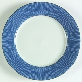 Ralph Lauren Reed Indigo Salad Plate, Fine China Dinnerware   Blue Wicker Rim On