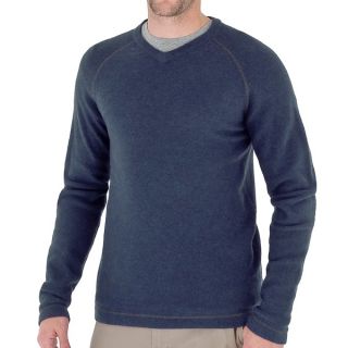 Royal Robbins Fireside Wool V Neck Sweater   Wool Blend (For Men)   PETRIFIED OAK (L )
