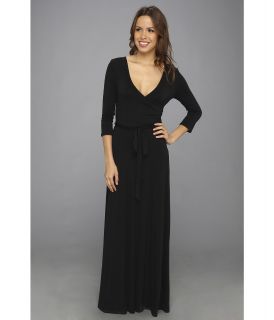 Christin Michaels Molly Wrap Maxi Dress W/Tie Belt Womens Dress (Black)