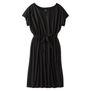 Merona Womens Plus Size Short Sleeve Belted Dress   Black 2