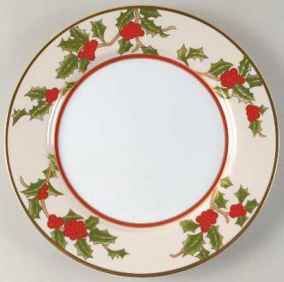 Fitz & Floyd Christmas Holly Dinner Plate, Fine China Dinnerware   Orange Berrie