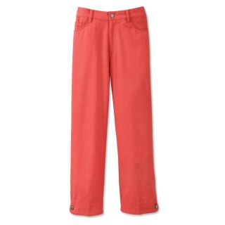 Tencel /Cotton Piped trim Capri Pants / Tencel /Cotton Piped trim Capri Pants, Weathered Red, 6
