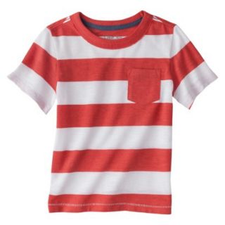 Cherokee Infant Toddler Boys Short Sleeve Rugby Striped Tee   Red 2T