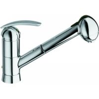 La Torre 10181 CHR SATIN Starlight Kitchen Sink Mixer with Pull Out Spray