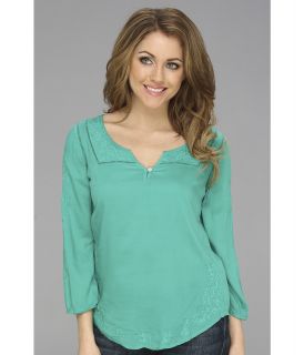 Lucky Brand Dyana Embroidered Top Womens Blouse (Green)