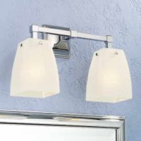 Motiv 1882D PC Quattro Double Light with Satin Etched Cased Opal Glass Shades, D