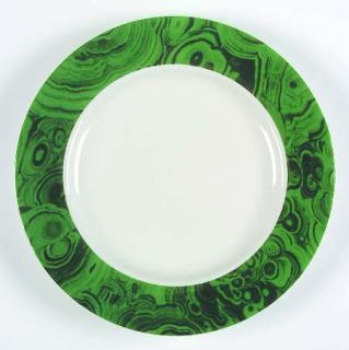 Gibson Designs Malachite  Dinner Plate, Fine China Dinnerware   Cream Body,Green