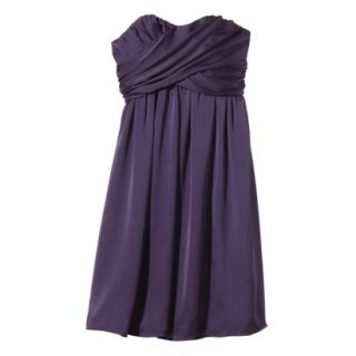 TEVOLIO Womens Plus Size Satin Strapless Dress   Shiny Plum   18W