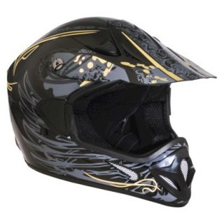 Off Road Black and Gold Helmet   X Large