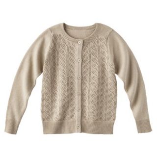 Cherokee Infant Toddler Girls Lace Stitch Sweater   Light Cocoa 5T