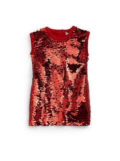 Dolce & Gabbana Infants Sequin Cashmere Blend Dress   Red