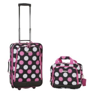 Rockland 19 Rolling Carry On with Tote   Multi Pink Dot