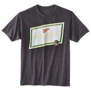 Miller High Life Wrapped Logo Mens Graphic Tee   Charcoal S
