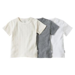 Burts Bees Baby Infant Toddler Boys Short Sleeve Tee Set   Ivory/Grey/White 3T