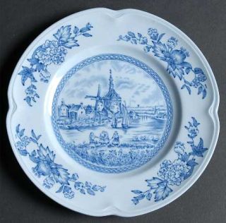 Johnson Brothers Tulip Time Blue (Blue Background) Bread & Butter Plate, Fine Ch