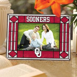 Oklahoma Sooners Art Glass Picture Frame