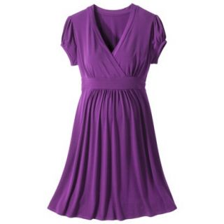 Merona Maternity Short Sleeve V Neck Dress   Purple XL
