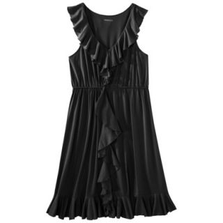 Merona Womens Cascade Ruffle Front Dress   Black   XS