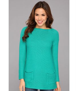 Vince Camuto Two Pocket Boatneck Pullover Womens Sweater (Green)