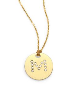 Roberto Coin Diamond and 18K Yellow Gold A Initial Necklace   M
