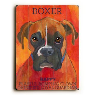 Artehouse Boxer Orange Wooden Wall Art   14W x 20H in. Brown   0004 1961 26