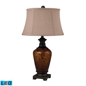 Dimond Lighting DMD D2316 LED Redding Tortoise Glass Table Lamp with Bronze Acce