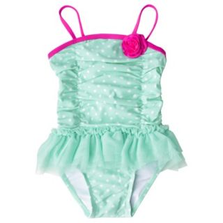 Circo Infant Toddler Girls 1 Piece Tutu Swimsuit   Green 5T