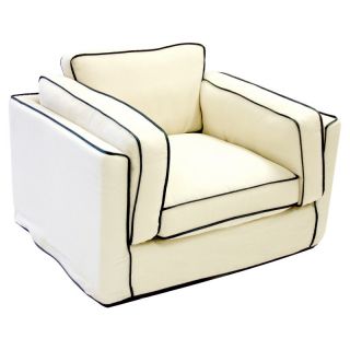 Armen Living South Beach Chair   Cream Slip Cover Multicolor   LC20341CR