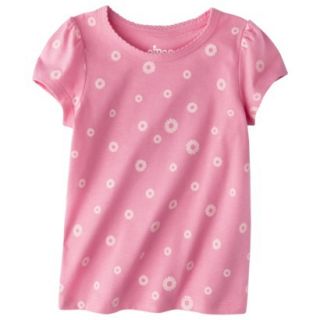Circo Infant Toddler Girls Short Sleeve Mini Flower Tee   Pink 12 M