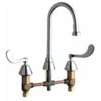 Chicago Faucets 786 XKCP Universal Gooseneck Widespread Metering Kitchen Faucet