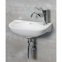 Whitehaus WH102L Jem Small Wall Mount Basin   Faucet Drilling on Left