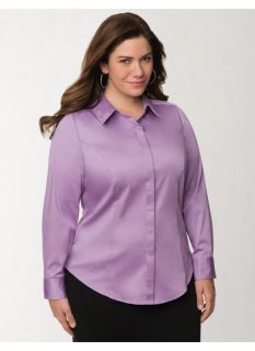 Lane Bryant Plus Size The Perfect Shirt with covered placket     Womens Size