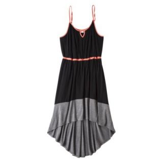 Merona Womens Plus Size Sleeveless High Low Maxi Dress   Black/Mango 2