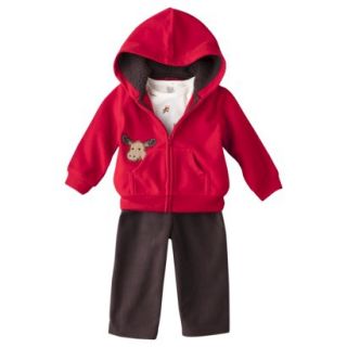 Just One You made by Carters Infant Boys 3 Piece Hoodie Set   Red/Brown NB