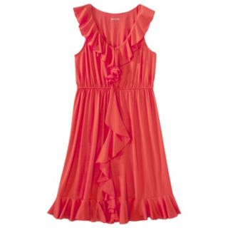 Merona Womens Cascade Ruffle Front Dress   Red Rave   L
