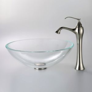 Kraus C GV 100 12mm 15000BN Exquisite Crystal Crystal Clear Glass Vessel Sink an