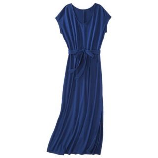 Merona Womens Knit V Neck T Shirt Maxi Dress   Waterloo Blue   S