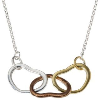 Cubic Zirconia 3 Hearts Pendant Necklace   Silver/White