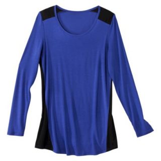 Mossimo Womens Colorblock Long Sleeve Top   Athens Blue/Black S