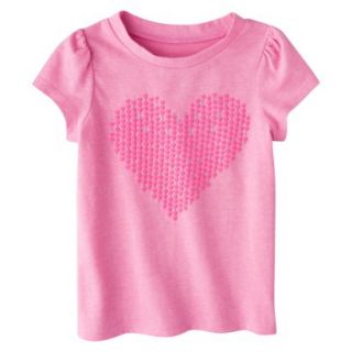 Circo Infant Toddler Girls Short Sleeve Heart Tee   Pink 2T